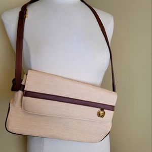 Etienne Aigner authentic bag, shoulder bag. Genuine leather and straw. Vintage